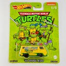 2022 Hot Wheels Premium Pop Culture Teenage Mutant Ninja Turtles Tortugas Ninja 66 Dodge A100 amarillo Llantas de Goma RR