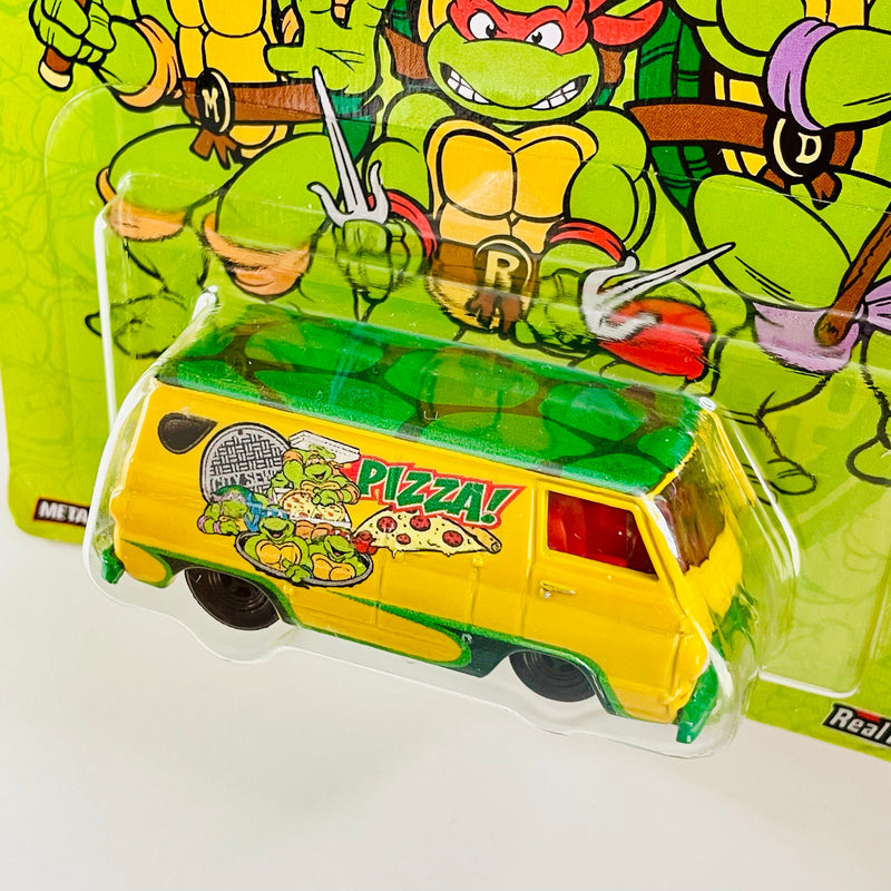 2022 Hot Wheels Premium Pop Culture Teenage Mutant Ninja Turtles Tortugas Ninja 66 Dodge A100 amarillo Llantas de Goma RR