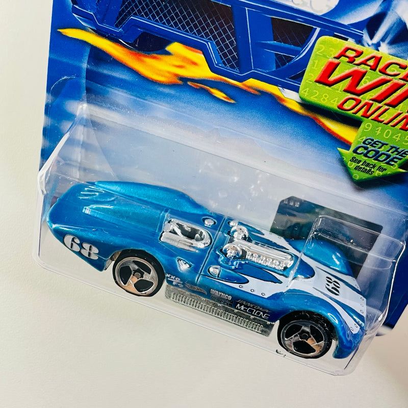 2002 Hot Wheels Turbolence 199 azul metálico 3SP base ZAMAC