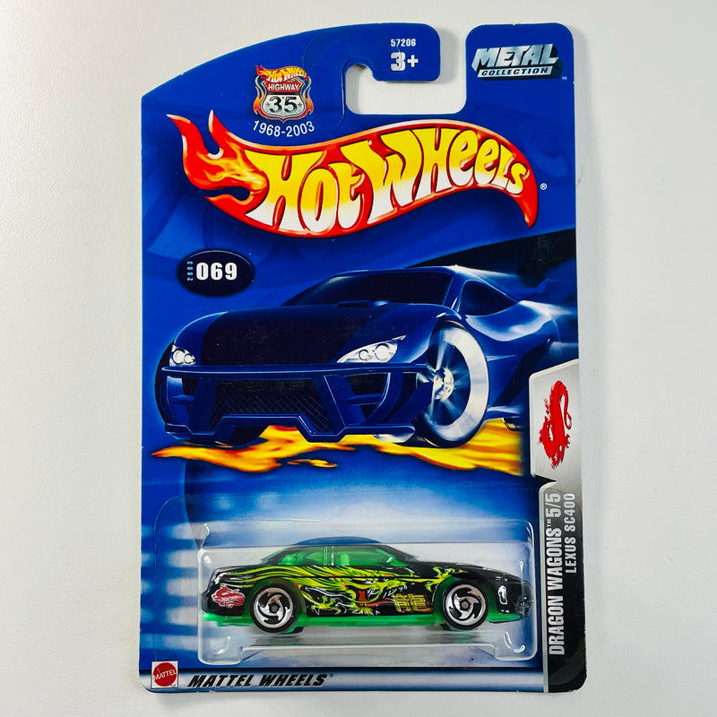 2003 Hot Wheels Dragon Wagons Lexus SC400 069 negro SB