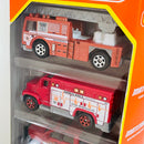 2021 Matchbox MBX Fire Rescue 5 Pack Set de 5 - Flame Tamer, Matchbox Ambulance, 2015 Dodge Ram 1500, Ford Police Interceptor, Freightliner M2 106 Fire Tanker
