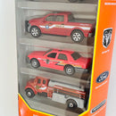 2021 Matchbox MBX Fire Rescue 5 Pack Set de 5 - Flame Tamer, Matchbox Ambulance, 2015 Dodge Ram 1500, Ford Police Interceptor, Freightliner M2 106 Fire Tanker