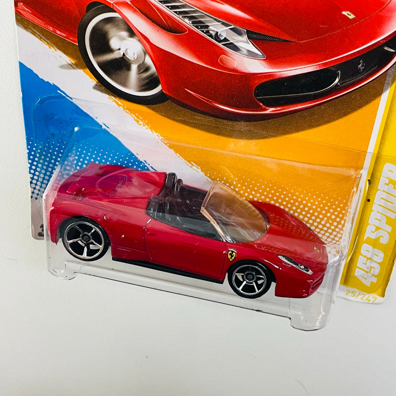 2012 Hot Wheels New Models Ferrari 458 Spider rojo OH5 Primera Edición