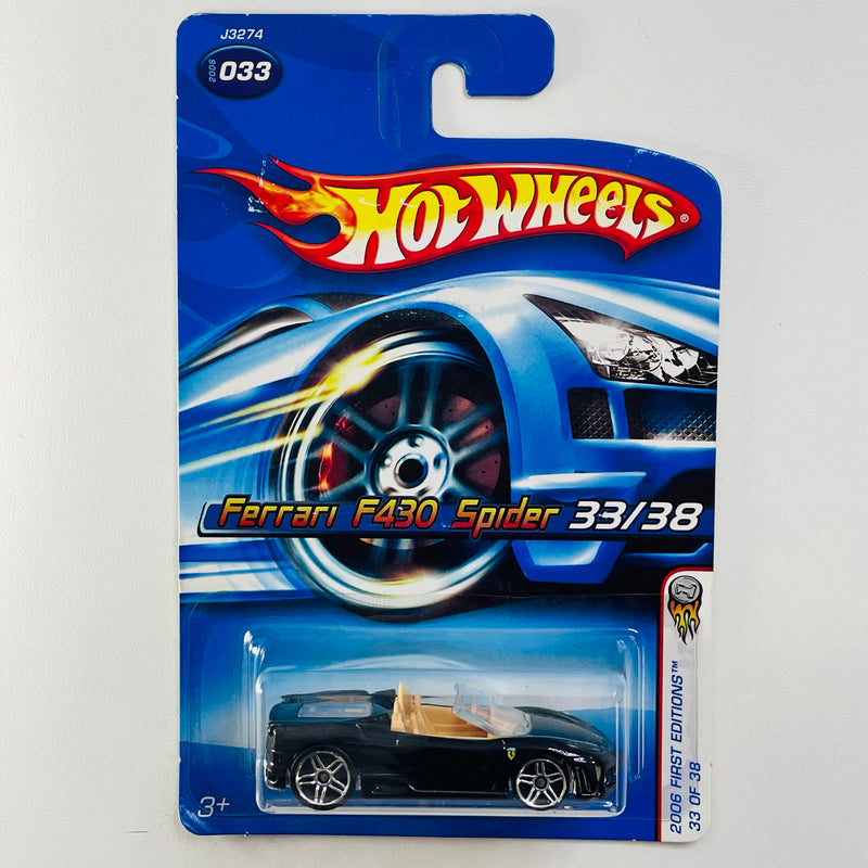 2006 Hot Wheels First Editions Ferrari F430 Spider negro PR5 Primera Edición