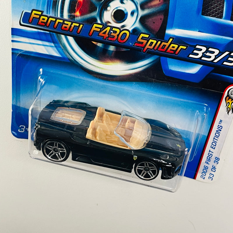 2006 Hot Wheels First Editions Ferrari F430 Spider negro PR5 Primera Edición