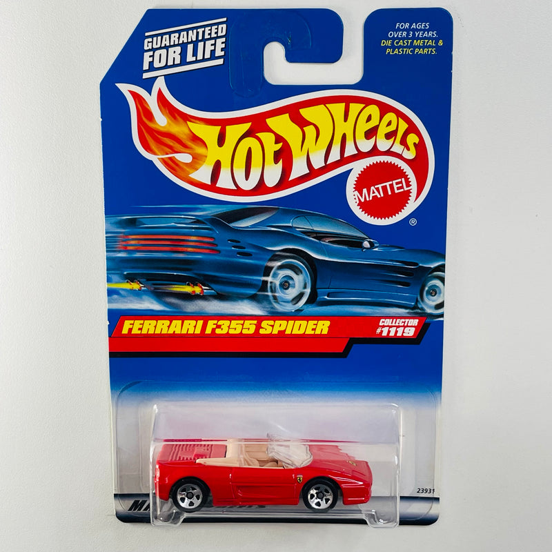 1999 Hot Wheels Ferrari F355 Spider 1119 rojo 5SP base ZAMAC Primera Edición