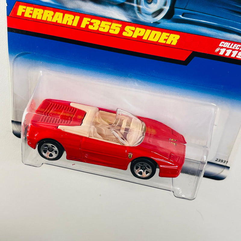 1999 Hot Wheels Ferrari F355 Spider 1119 rojo 5SP base ZAMAC Primera Edición