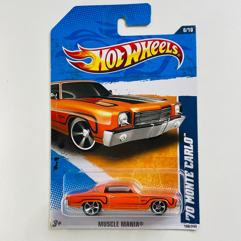 2011 Hot Wheels Muscle Mania 70 Chevrolet Monte Carlo naranja metálico MC5