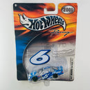 2001 Hot Wheels Racing Pit Board NASCAR Mark Martin 6 Pfizer Ford Taurus azul con plata Goodyear 10SP con Sticker