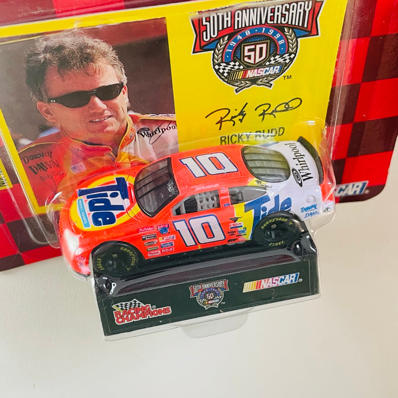 1998 Racing Champions NASCAR Ricky Rudd 10 Tide Ford Taurus naranja con blanco Llantas Goodyear