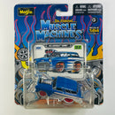 2012 Maisto Muscle Machines 1955 Chevrolet Nomad azul con blanco con Tarjeta Coleccionista