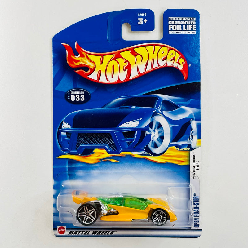 2002 Hot Wheels First Editions Open Road-ster 033 amarillo PR5 base ZAMAC