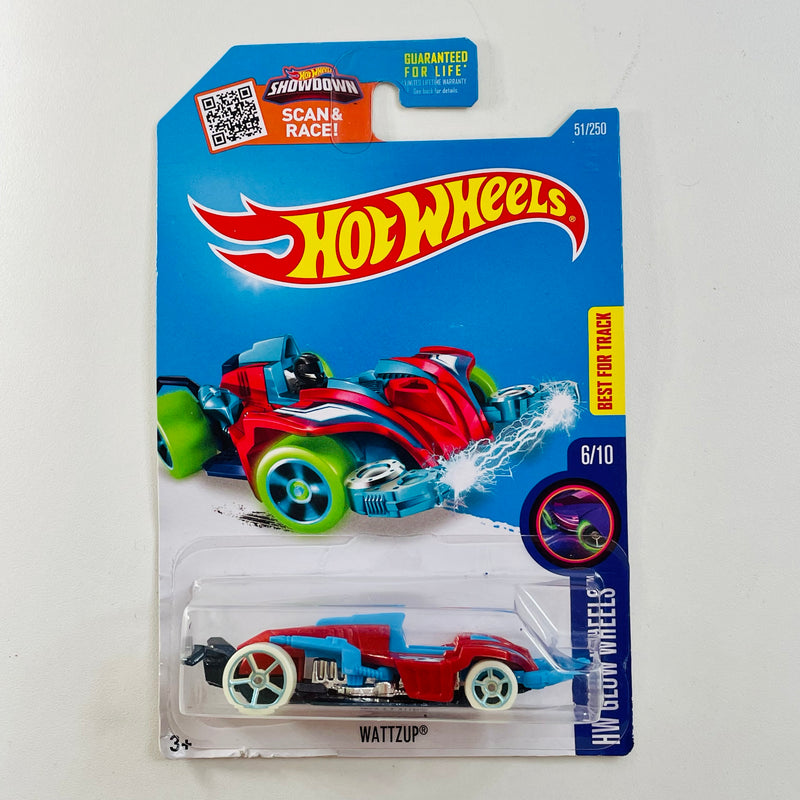 2016 Hot Wheels HW Glow Wheels Wattzup rojo OH5