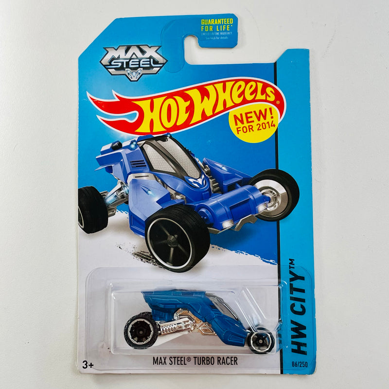 2014 Hot Wheels HW City Max Steel Turbo Racer azul OH5