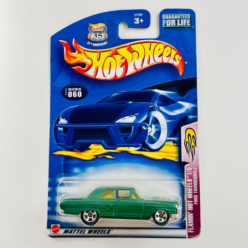 2003 Hot Wheels Flamin' Hot Wheels Ford Thunderbolt 060 verde metálico 5SP