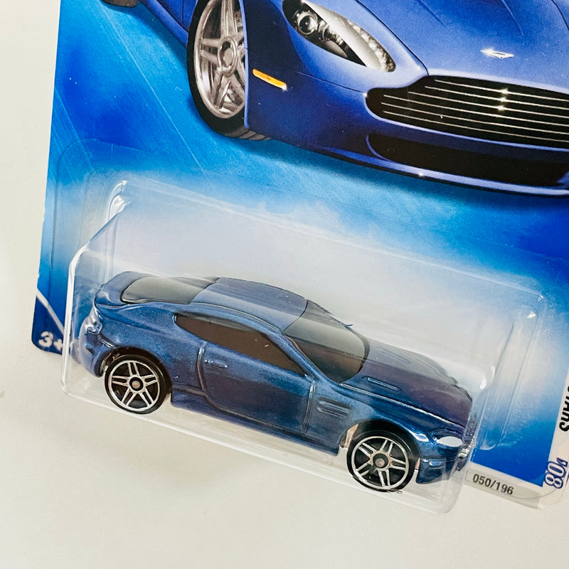 2008 Hot Wheels All Stars Aston Martin V8 Vantage azul metálico PR5