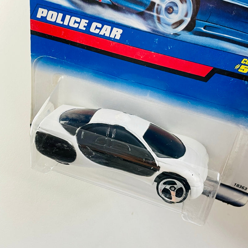 1997 Hot Wheels Demolition Man GM Ultralite Police Car 594 blanco con negro 3SP