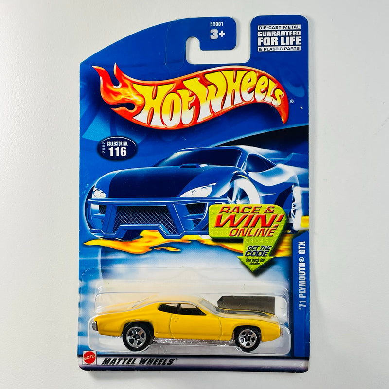 2002 Hot Wheels 71 Plymouth GTX 116 amarillo 5SP