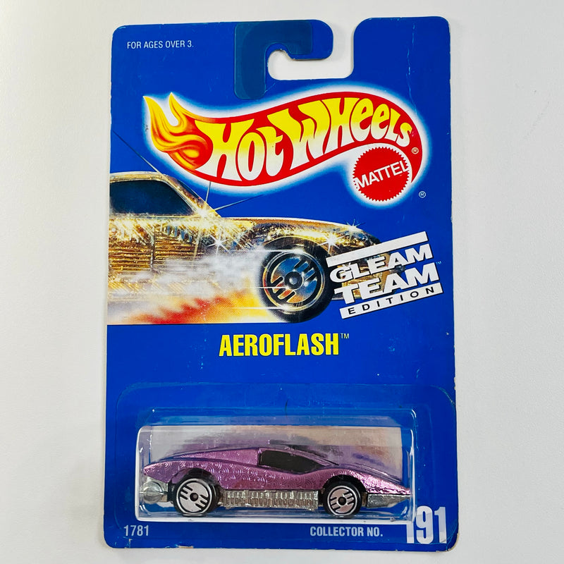 1992 Hot Wheels Gleam Team Edition Aeroflash 191 rosado cromado texturizado UH base ZAMAC