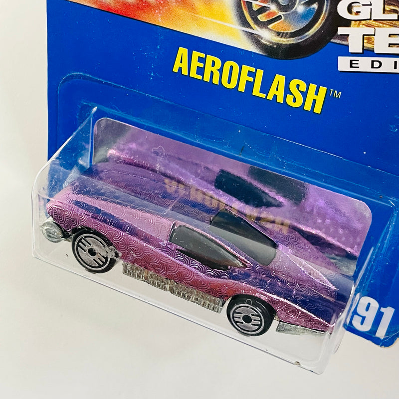 1992 Hot Wheels Gleam Team Edition Aeroflash 191 rosado cromado texturizado UH base ZAMAC