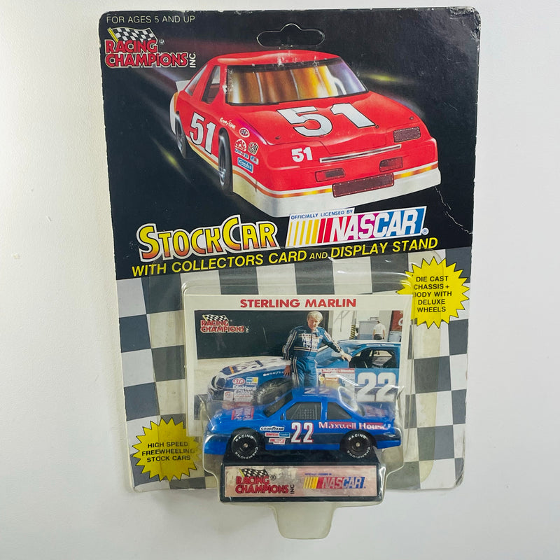1991 Racing Champions Stock Car NASCAR Sterling Marlin 22 Maxwell House Ford Thunderbird azul