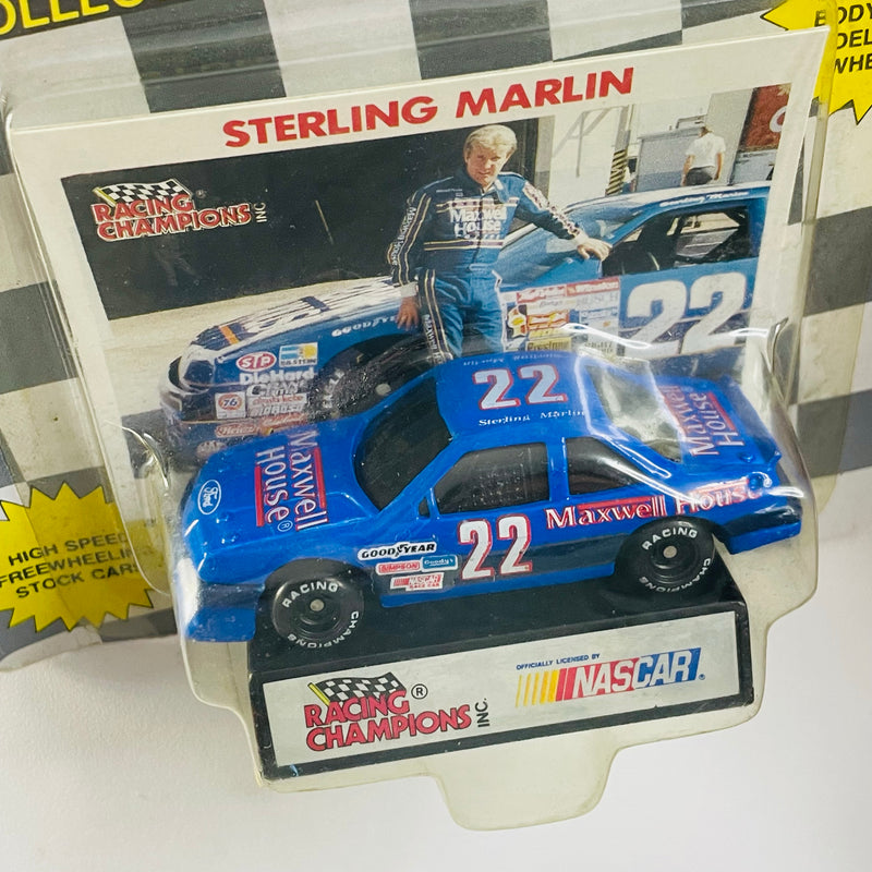 1991 Racing Champions Stock Car NASCAR Sterling Marlin 22 Maxwell House Ford Thunderbird azul