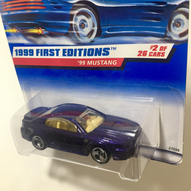 1999 Hot Wheels First Editions 99 Mustang morado 3SP
