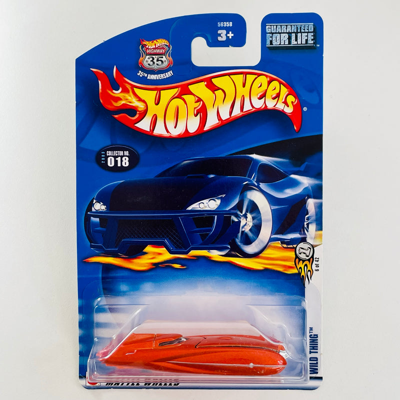 2003 Hot Wheels First Editions Wild Thing 018 naranja metálico MC1