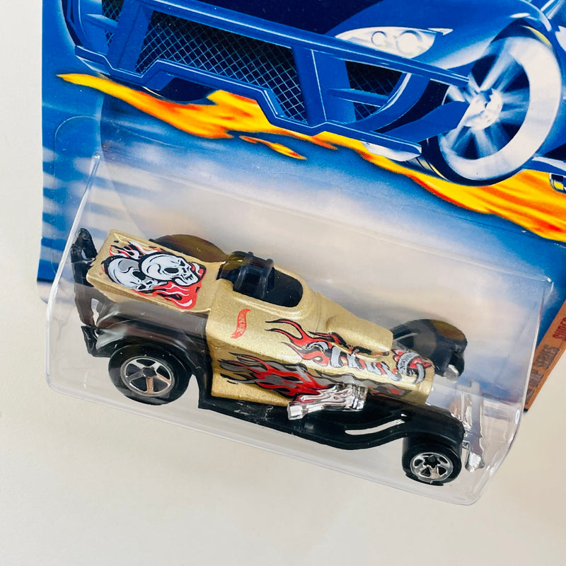 2001 Hot Wheels Skin Deep Super Comp Dragster 093 dorado metálico 5SP