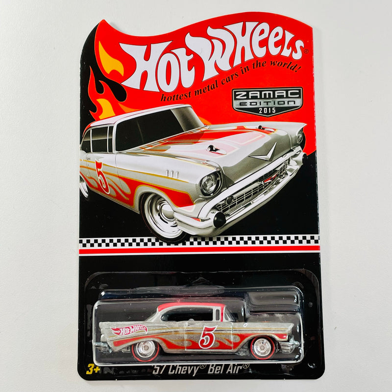 2015 Hot Wheels ZAMAC Collector Edition Mail-In 57 Chevy Bel Air Exclusivo Walmart Rewards ZAMAC Redline Llantas de Goma RR base ZAMAC