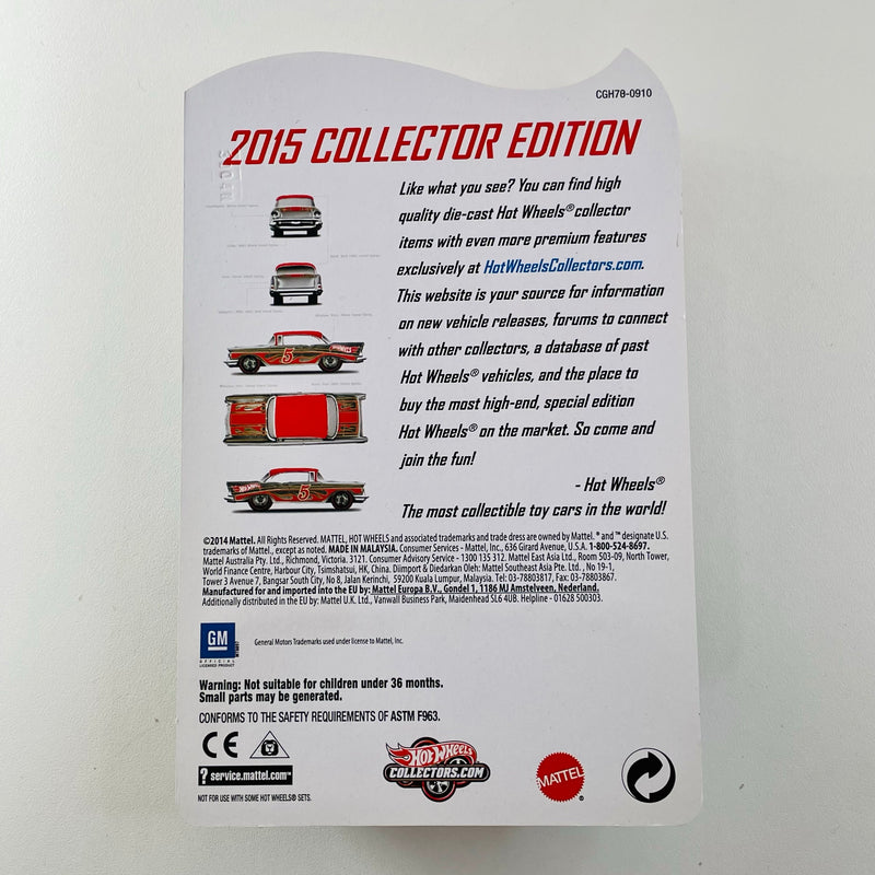 2015 Hot Wheels ZAMAC Collector Edition Mail-In 57 Chevy Bel Air Exclusivo Walmart Rewards ZAMAC Redline Llantas de Goma RR base ZAMAC