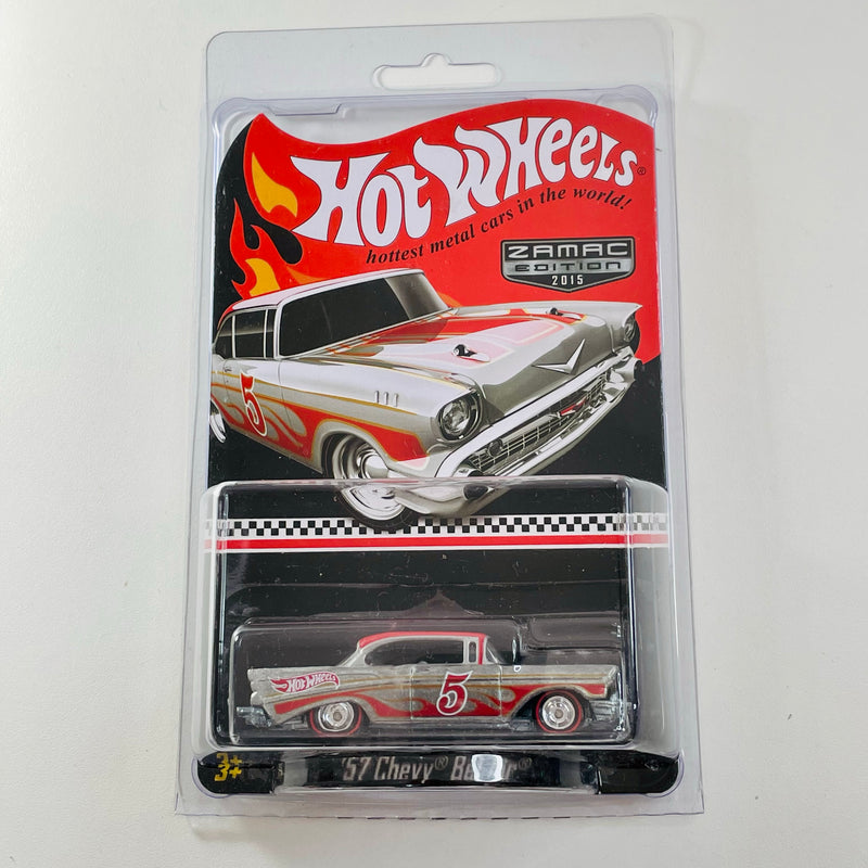 2015 Hot Wheels ZAMAC Collector Edition Mail-In 57 Chevy Bel Air Exclusivo Walmart Rewards ZAMAC Redline Llantas de Goma RR base ZAMAC