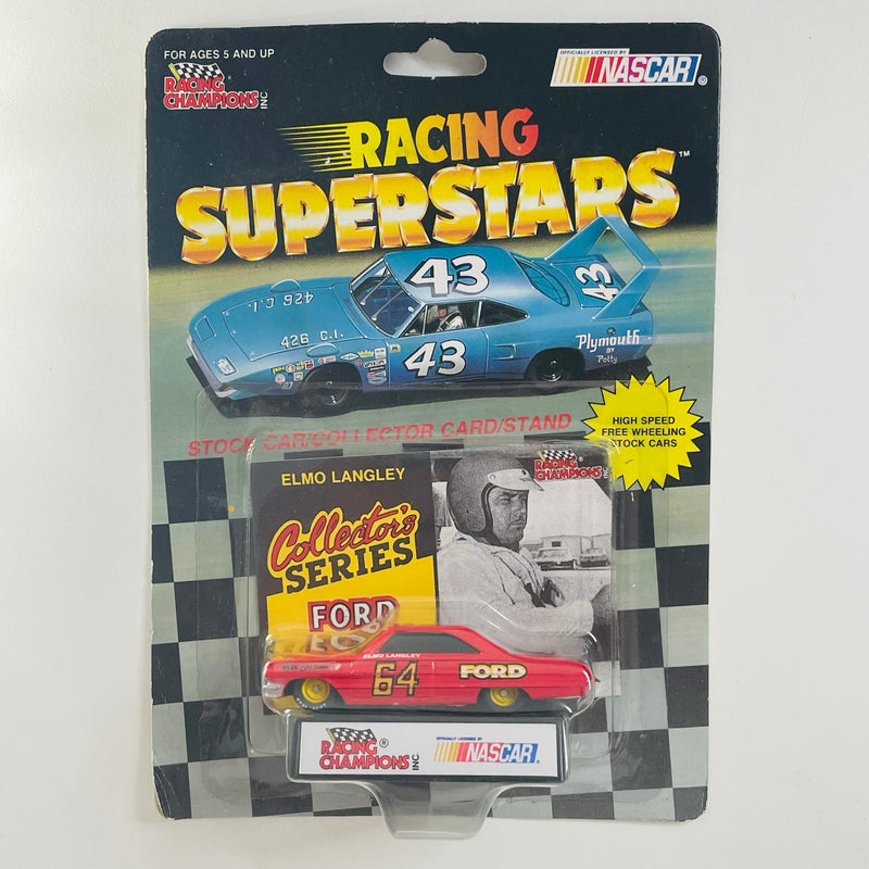 1991 Racing Champions Superstars NASCAR Elmo Langley 64 Ford Torino Cobra rojo Llantas Goodyear
