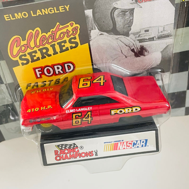 1991 Racing Champions Superstars NASCAR Elmo Langley 64 Ford Torino Cobra rojo Llantas Goodyear