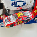 2002 Hasbro Winners Circle Autographed Hood Series NASCAR Jeff Gordon 24 Dupont 200 Years Pepsi Chevrolet Monte Carlo naranja Llantas Goodyear con Capó con Autógrafo