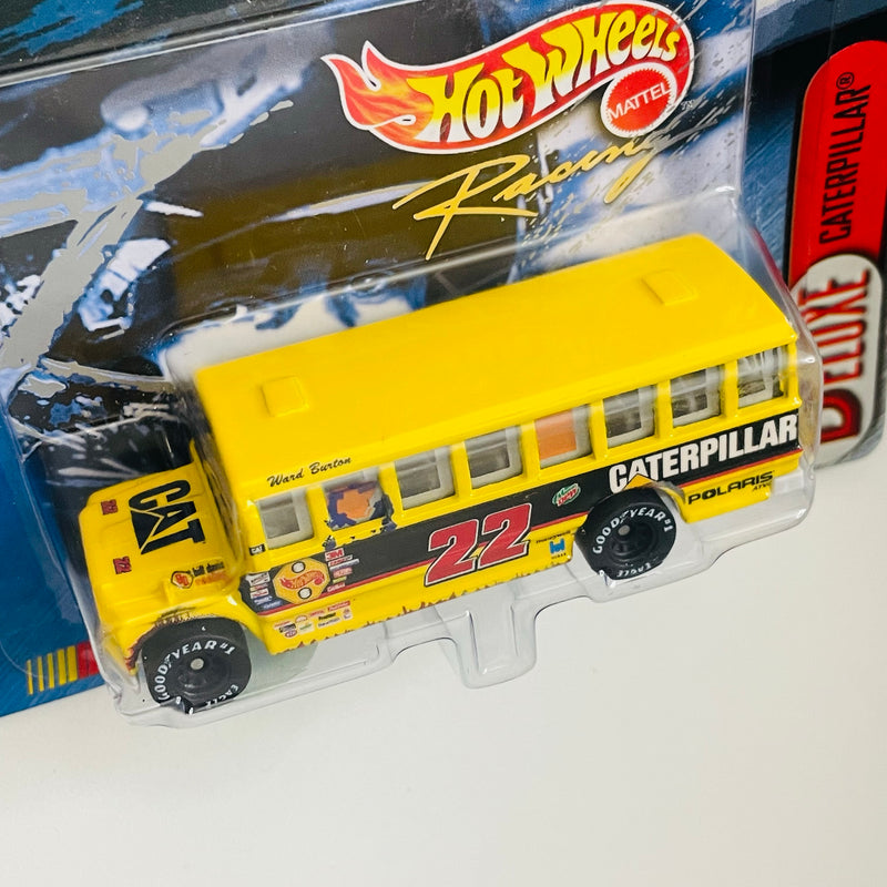 2000 Hot Wheels Racing Limited Edition 1/25,000 NASCAR Deluxe Caterpillar CAT Ward Burton School Bus amarillo Llantas Goodyear
