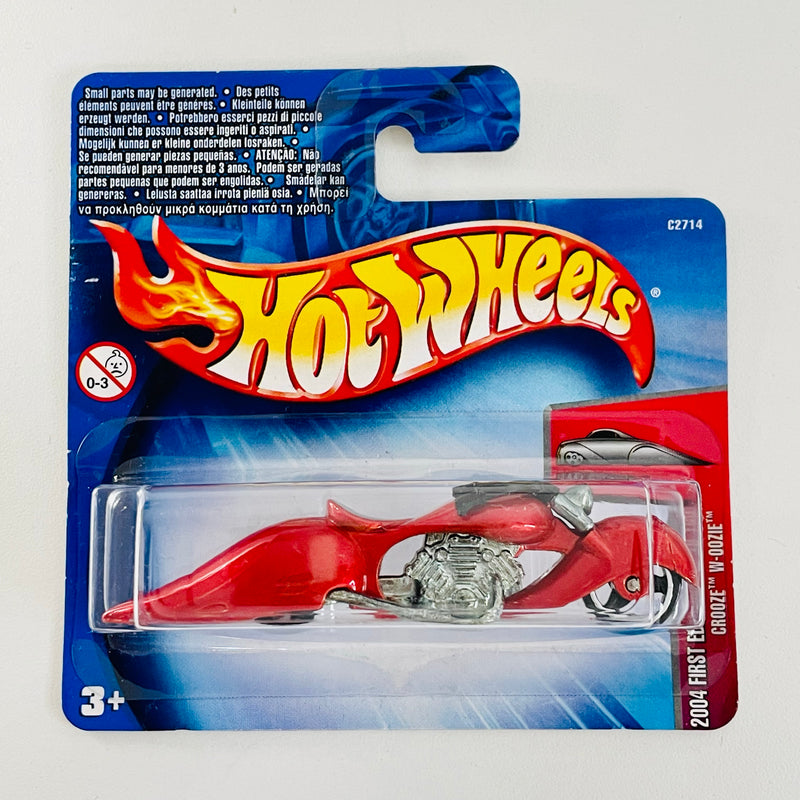 2004 Hot Wheels First Editions Crooze W-Oozie 46 rojo metálico MC3 base ZAMAC Blíster Europeo