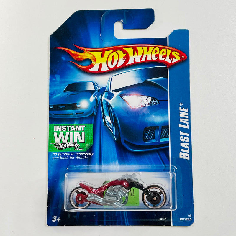 2006 Hot Wheels Blast Lane rojo MC3 base ZAMAC