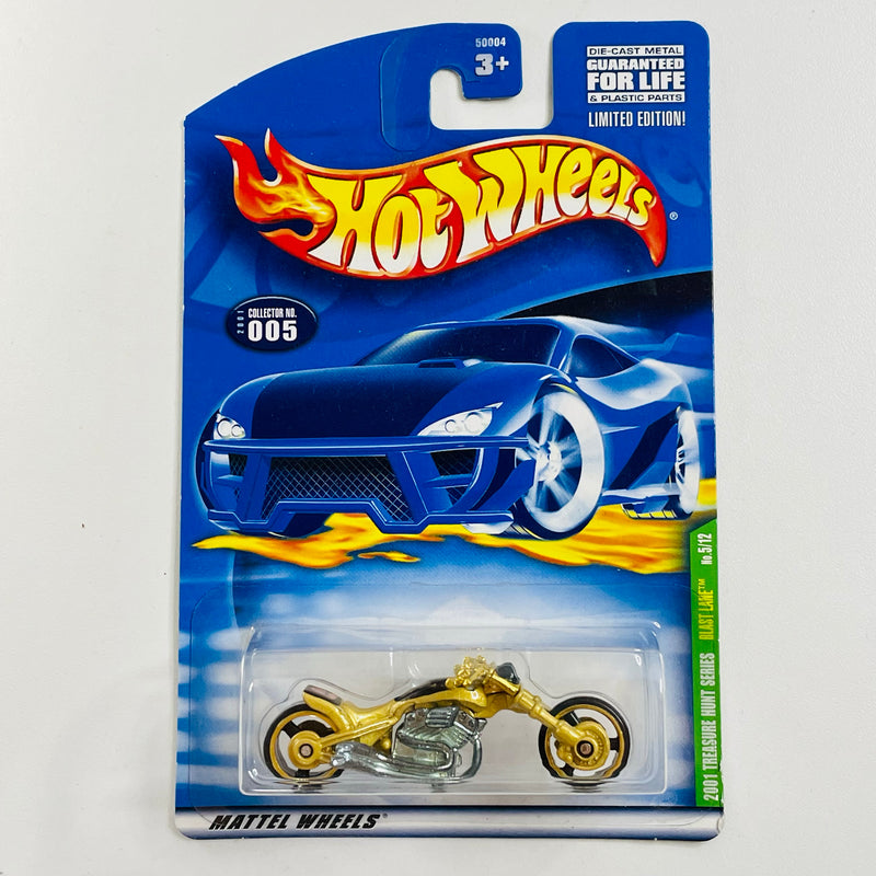 2001 Hot Wheels Treasure Hunt Blast Lane 005 dorado metálico MC3 base ZAMAC