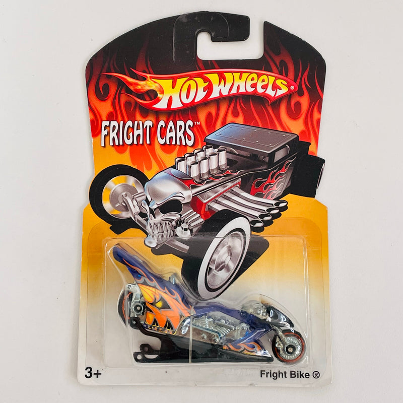 2007 Hot Wheels Walmart Exclusive Fright Cars Fright Bike azul MC3 base ZAMAC