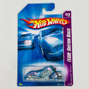 2008 Hot Wheels Team Custom Bikes Scorchin’ Scooter azul metálico MC3 base ZAMAC