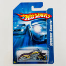 2006 Hot Wheels Scorchin' Scooter morado metálico MC3 base ZAMAC