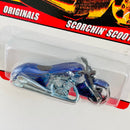 2007 Hot Wheels 40 Anniversary Since 68 Originals Scorchin' Scooter azul metálico MC3 base ZAMAC