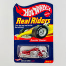 2004 Hot Wheels RLC Real Riders Scorchin' Scooter Exclusivo Red Line Club rojo spectraflame Llantas de Goma RR base ZAMAC