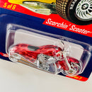 2004 Hot Wheels RLC Real Riders Scorchin' Scooter Exclusivo Red Line Club rojo spectraflame Llantas de Goma RR base ZAMAC