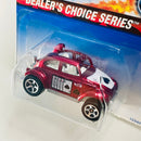 1997 Hot Wheels Dealer's Choice Series Volkswagen Baja Bug rojo metálico 5SP base ZAMAC