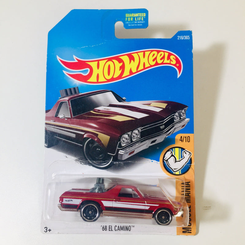 2017 Hot Wheels Muscle Mania 68 El Camino Chevrolet rojo DD8