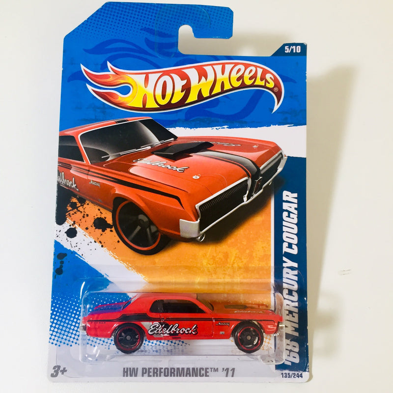 2011 Hot Wheels Hw Performance 68 Mercury Cougar rojo OH5