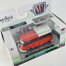 2019 M2 Machines Auto-Trucks Limited Edition 1/6,888 1960 VW Volkswagen Double Cab Truck USA Model R54 rojo con negro Llantas de Goma