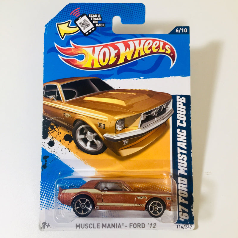 2012 Hot Wheels Muscle Mania 67 Ford Mustang Coupe marrón MC5